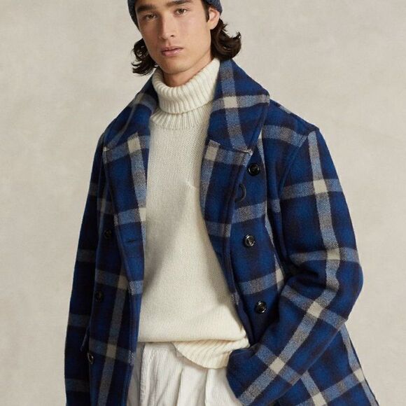 Polo Ralph Lauren "Rugged Icons Collection" Blue Ketchum Wool Plaid Ranch Coat - Picture 2 of 16